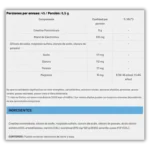 ENA Creatina + Electrolitos Monohidrato Micronizada Blue Lemon Tabla Nutricional