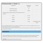 ENA Creatina + Electrolitos Monohidrato Micronizada Pink Lemonade Tabla Nutricional