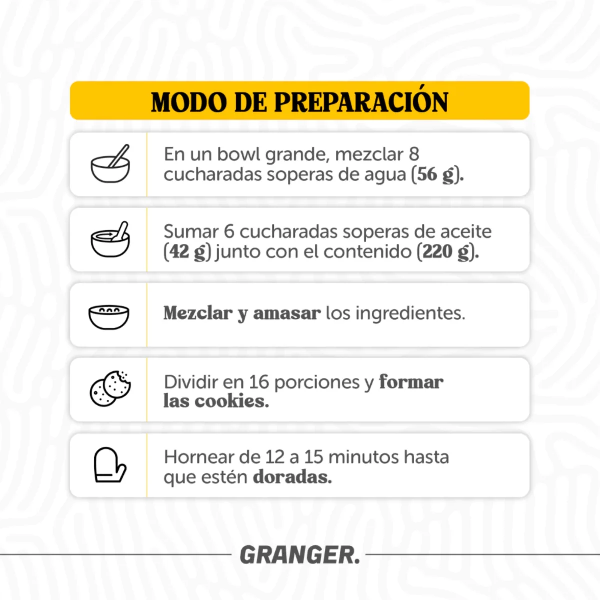 Granger Cookies Proteicas Preparación