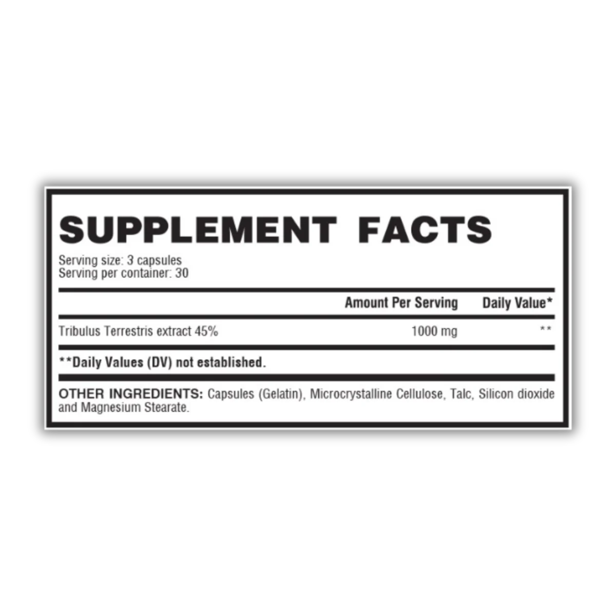 Landerfit Tribulus Tabla Nutricional