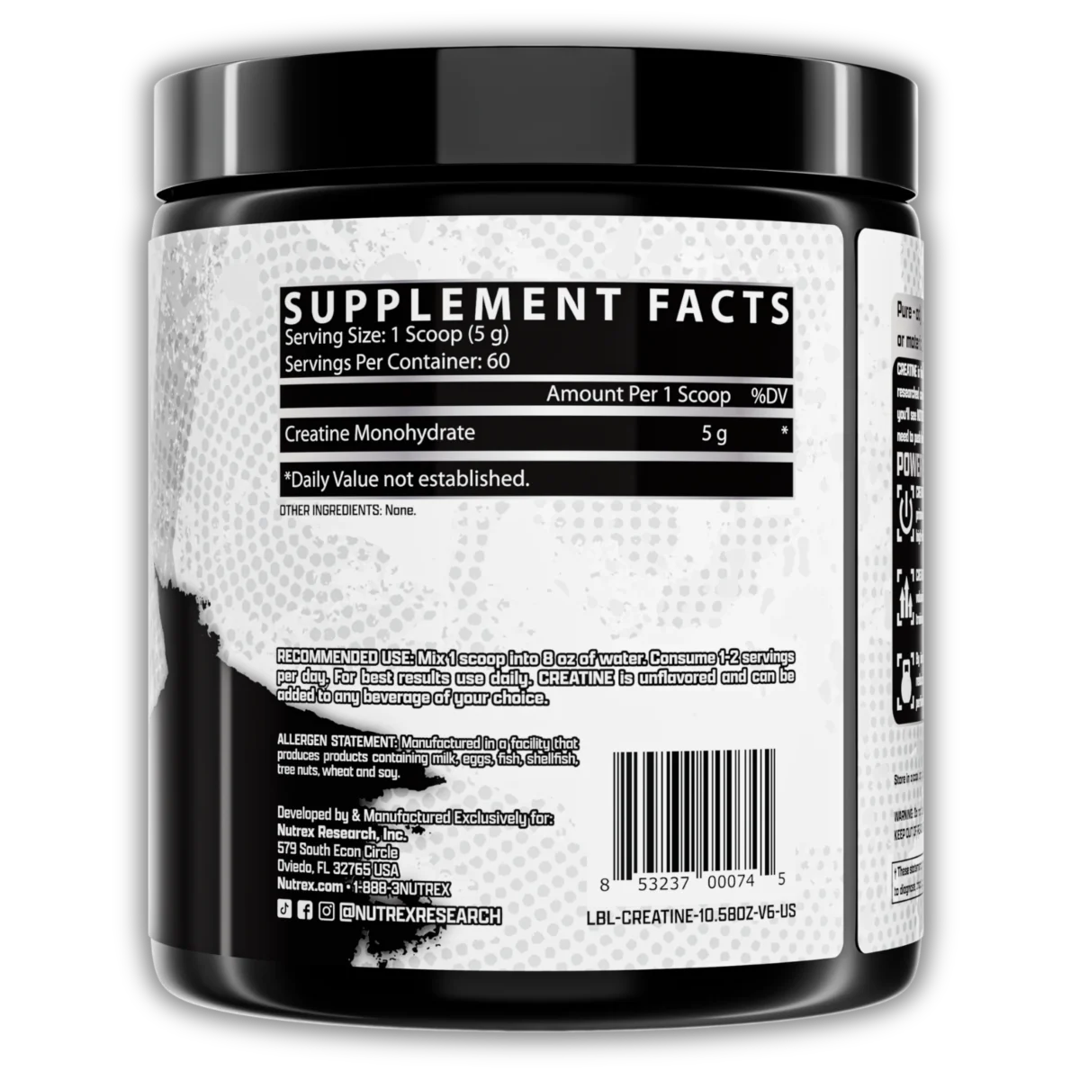 Nutrex Creatine Tabla Nutricional