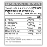 Star Nutrition BCAA 2000 Tabla Nutricional